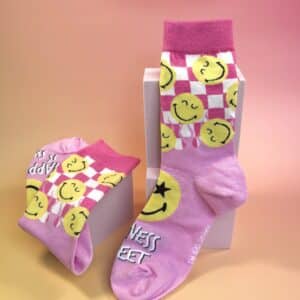 Chaussettes smiley roses
