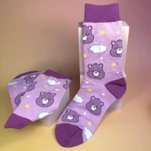Chaussettes bisounours mauve