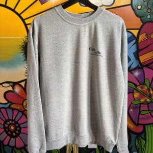 Sweat col rond gris "Café Latte"